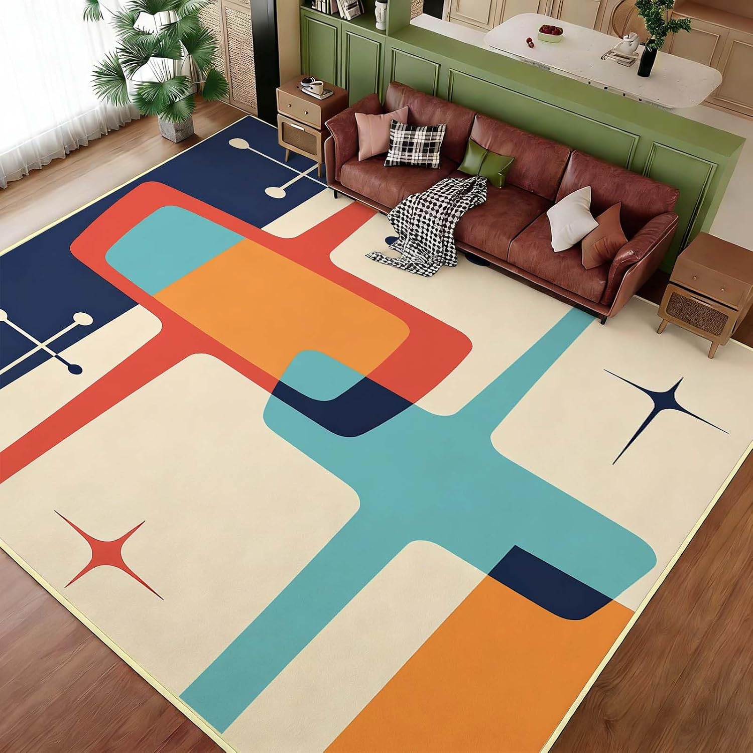 Geometric Mid Century Modern Rug