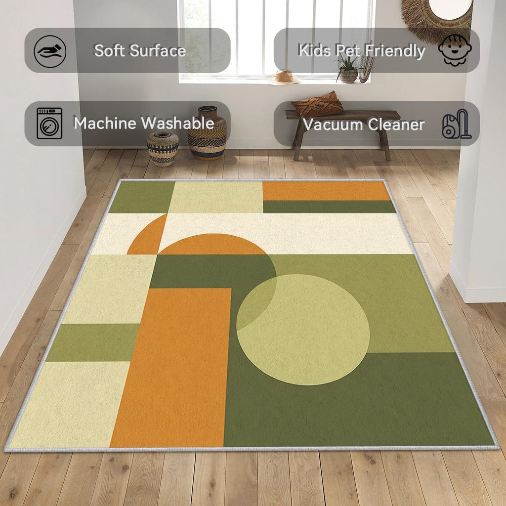 Mid Century Geometric Area Rug