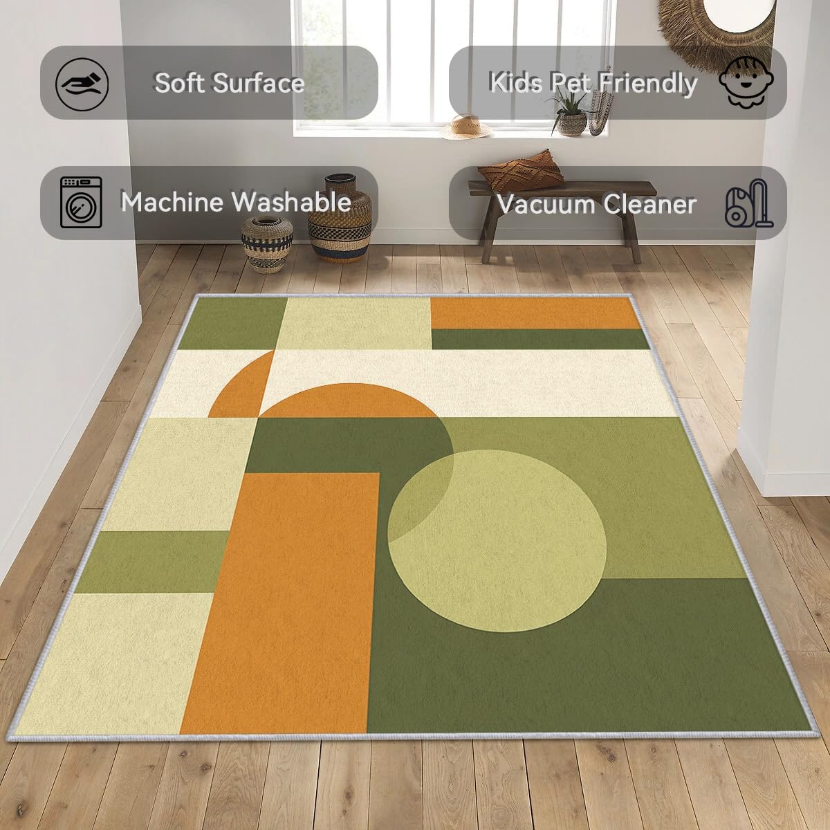 Mid Century Geometric Area Rug