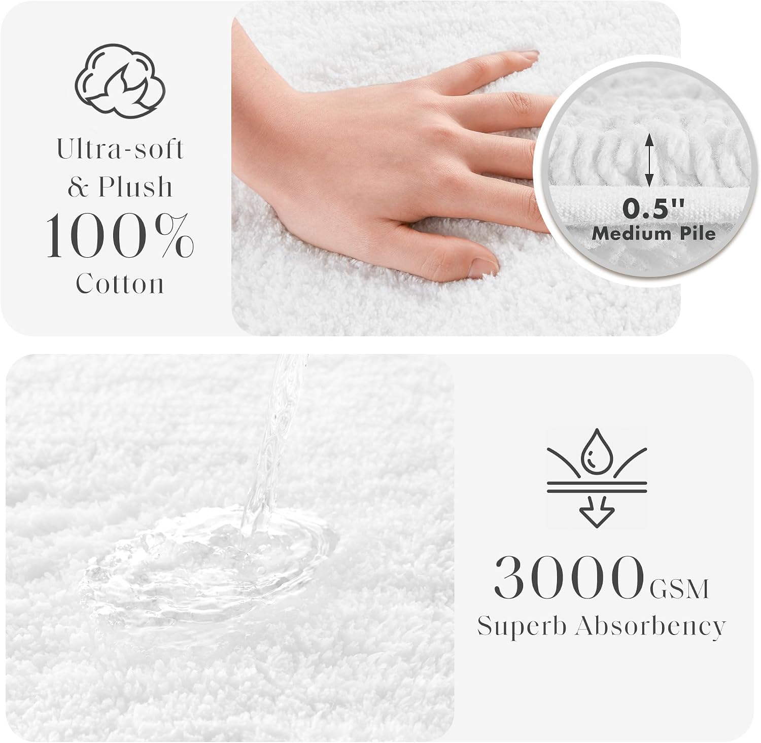 Reversible Cotton Tufted Bath Rug