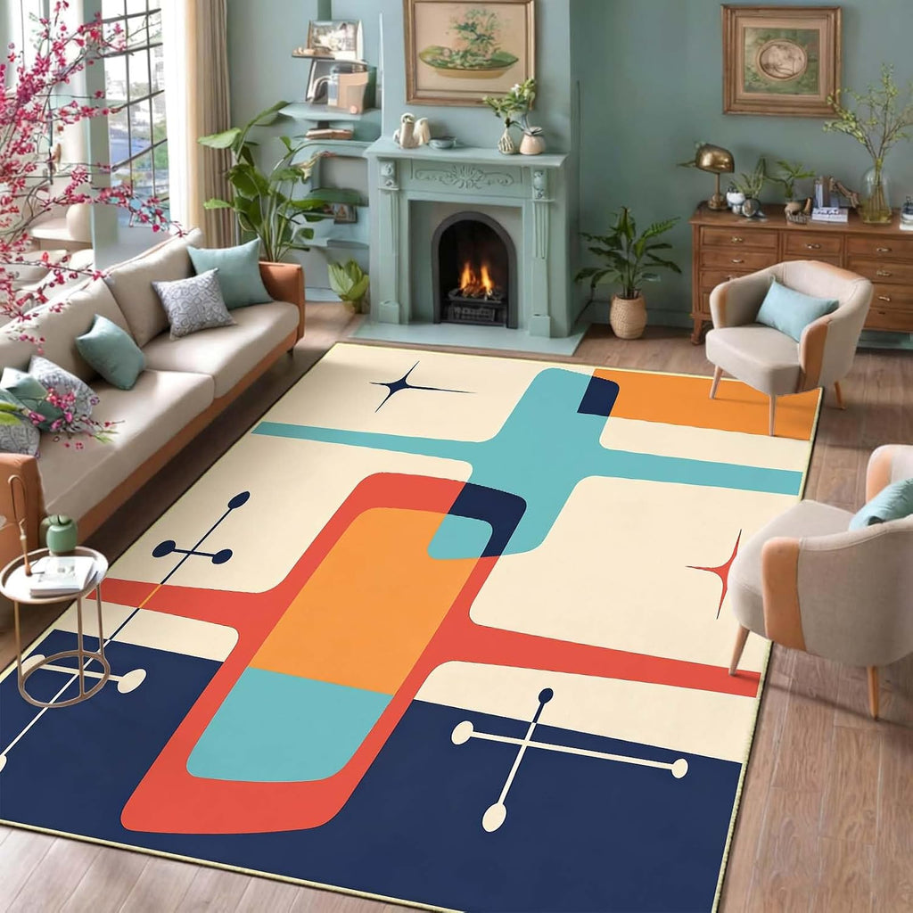 Geometric Mid Century Modern Rug