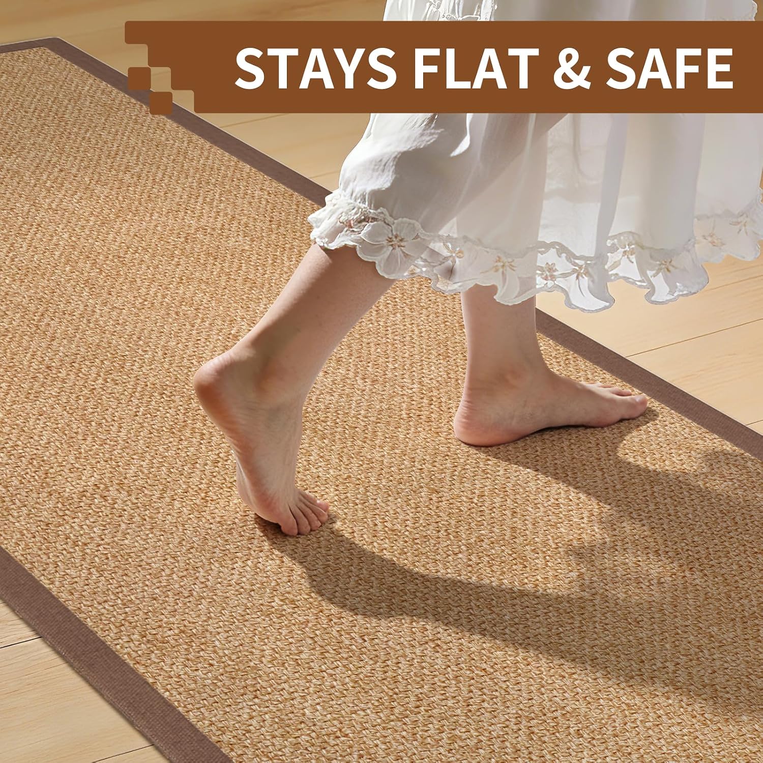 Woven Washable Non Slip Farmhouse Runner Rug