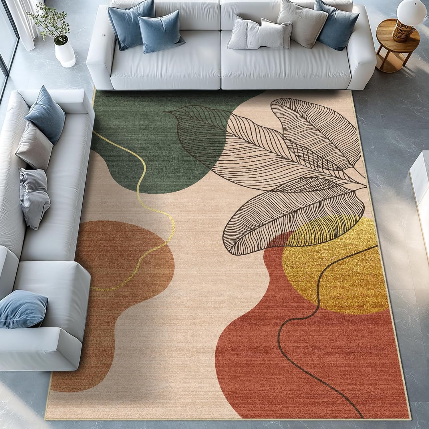 Boho Tropical Washable Area Rug