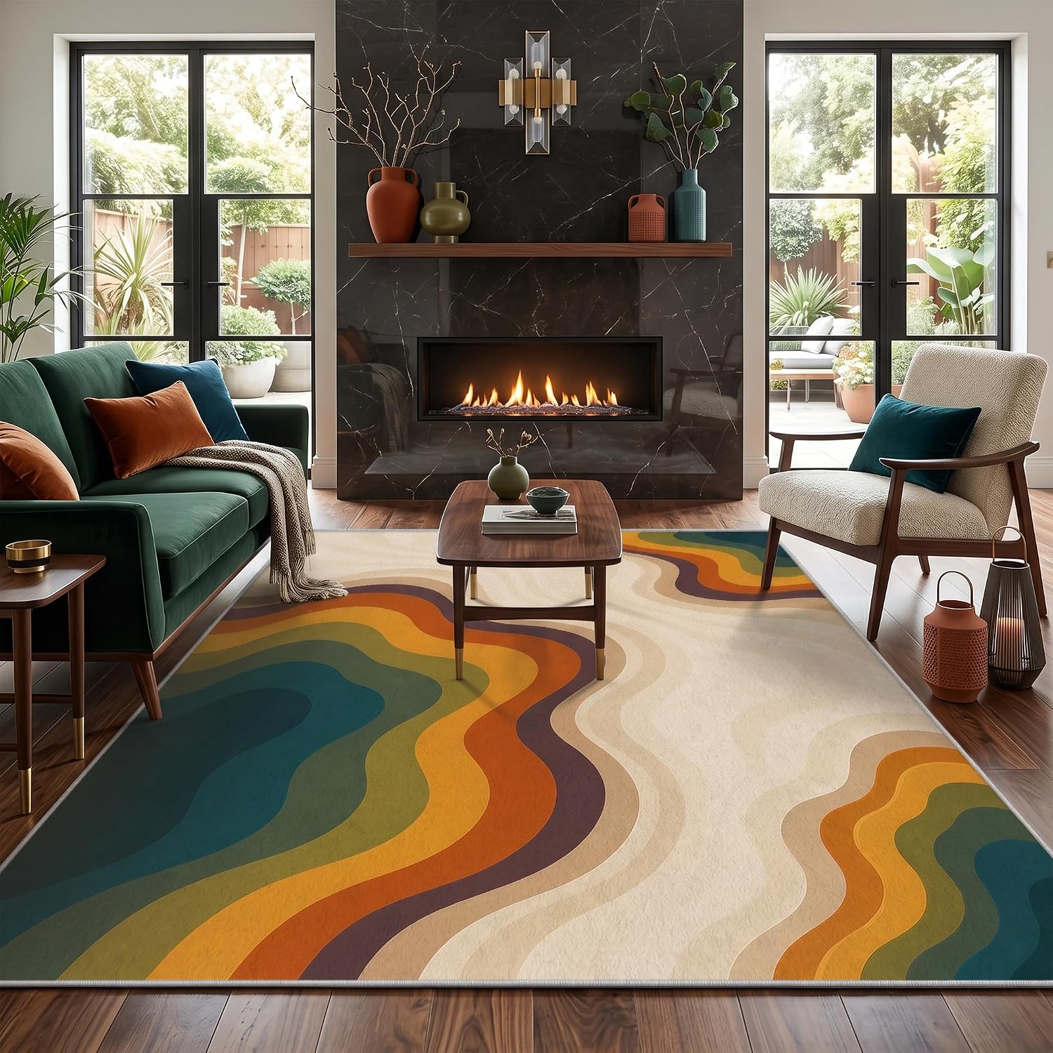 Retro Wave Mid Century Area Rug