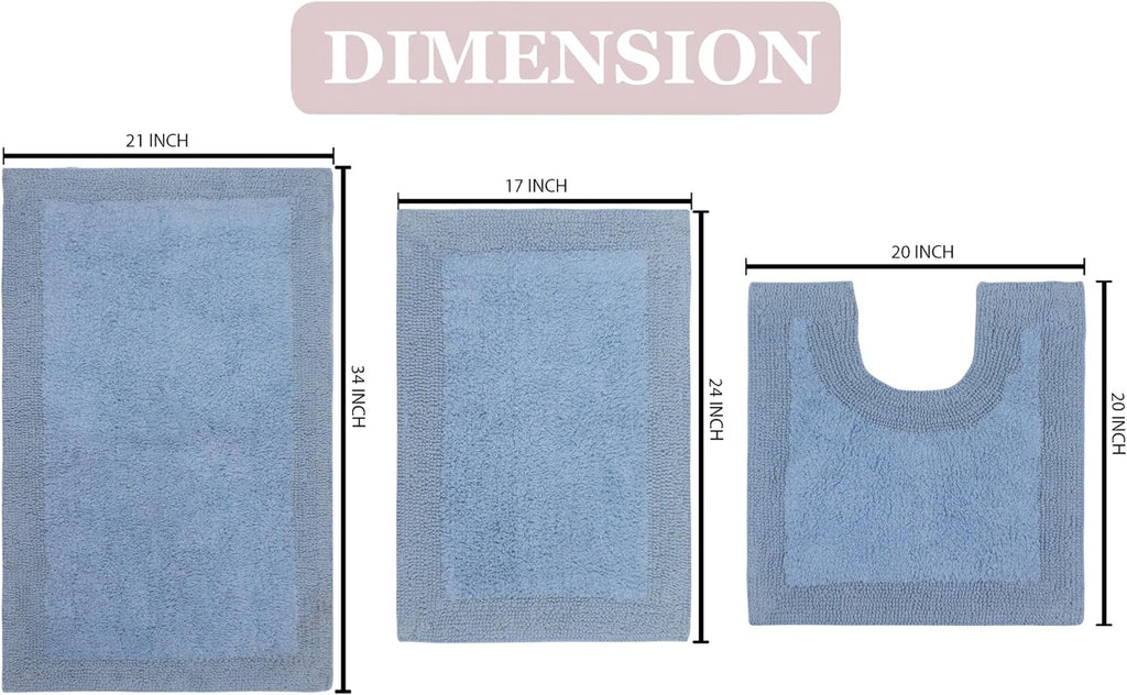Reversible Cotton Bath Rug Set