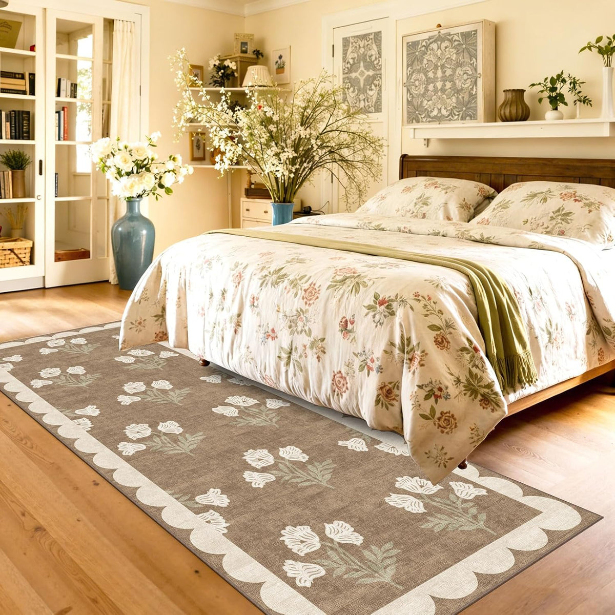 Boho Floral Washable Non Slip Runner Rug