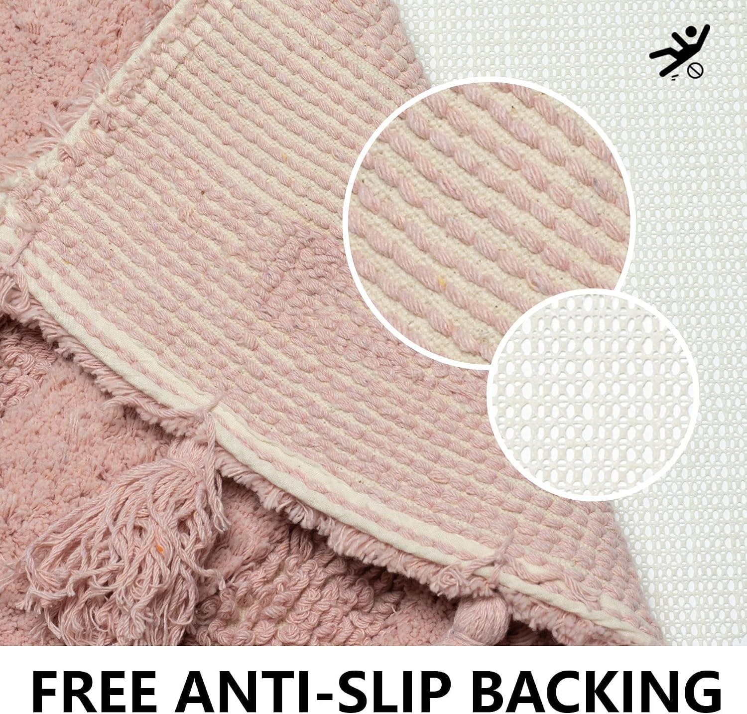 Boho Tassel Cotton Bath Rug