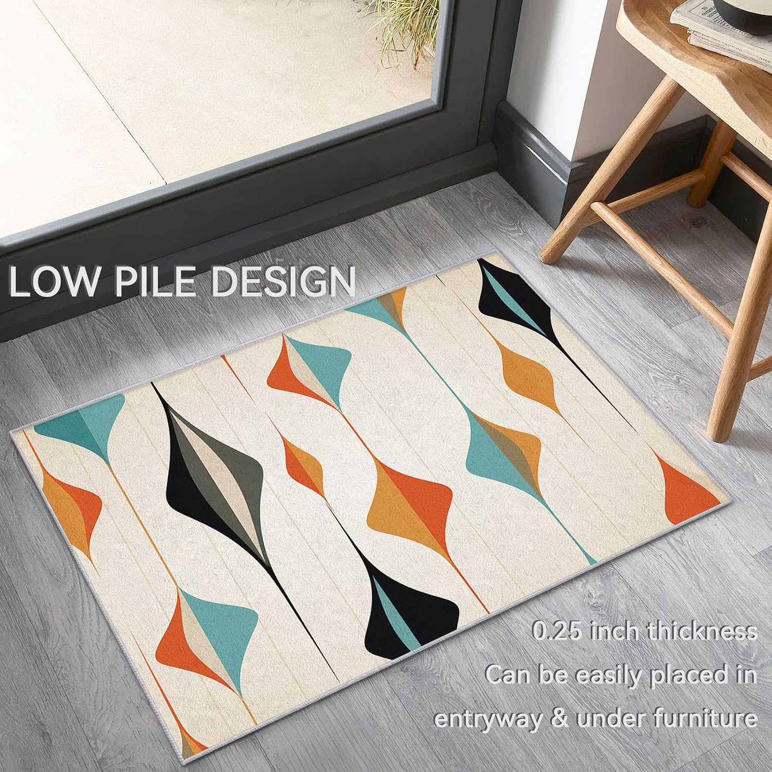 Mid Century Geometric Runner Rug