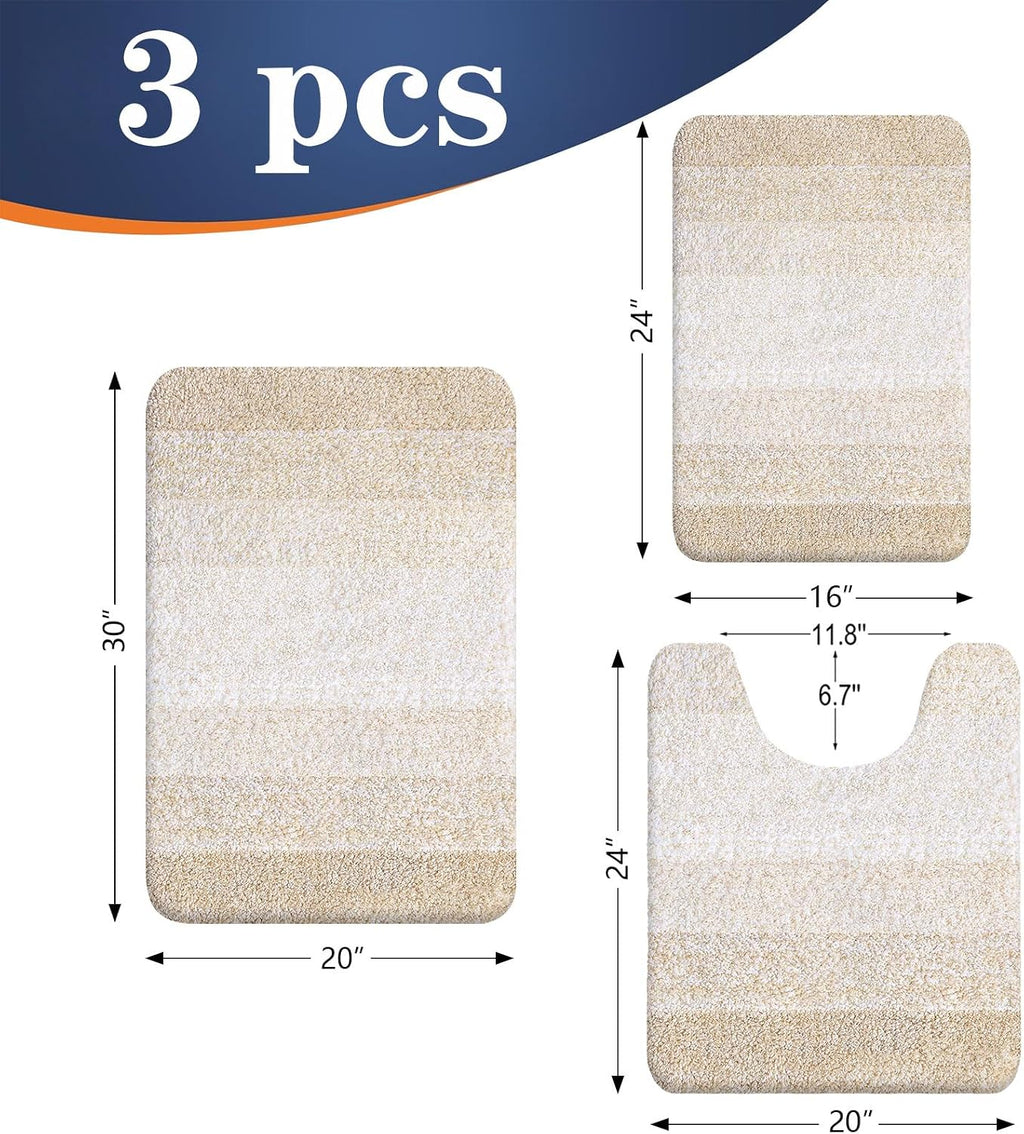 Microfiber Plush Bath Mat Set