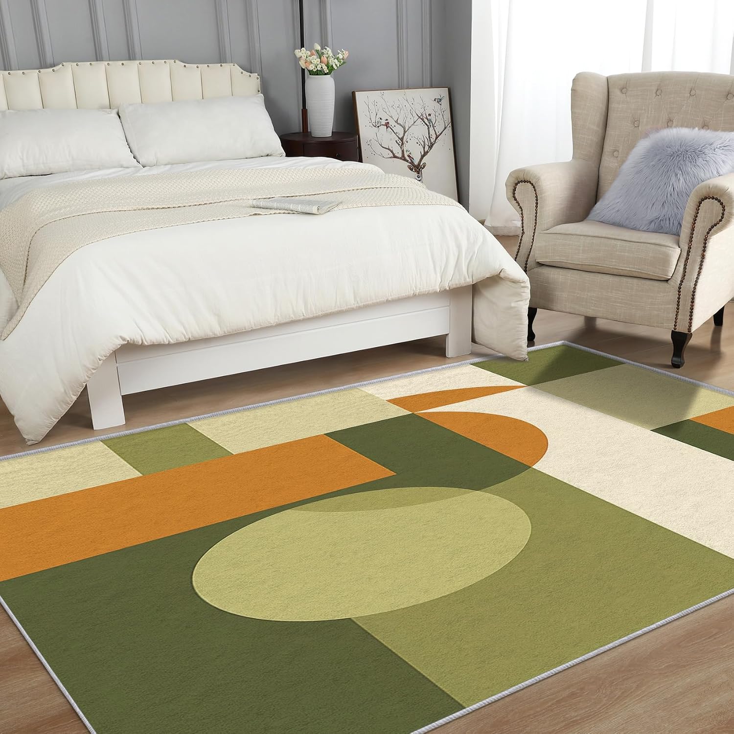 Mid Century Geometric Area Rug