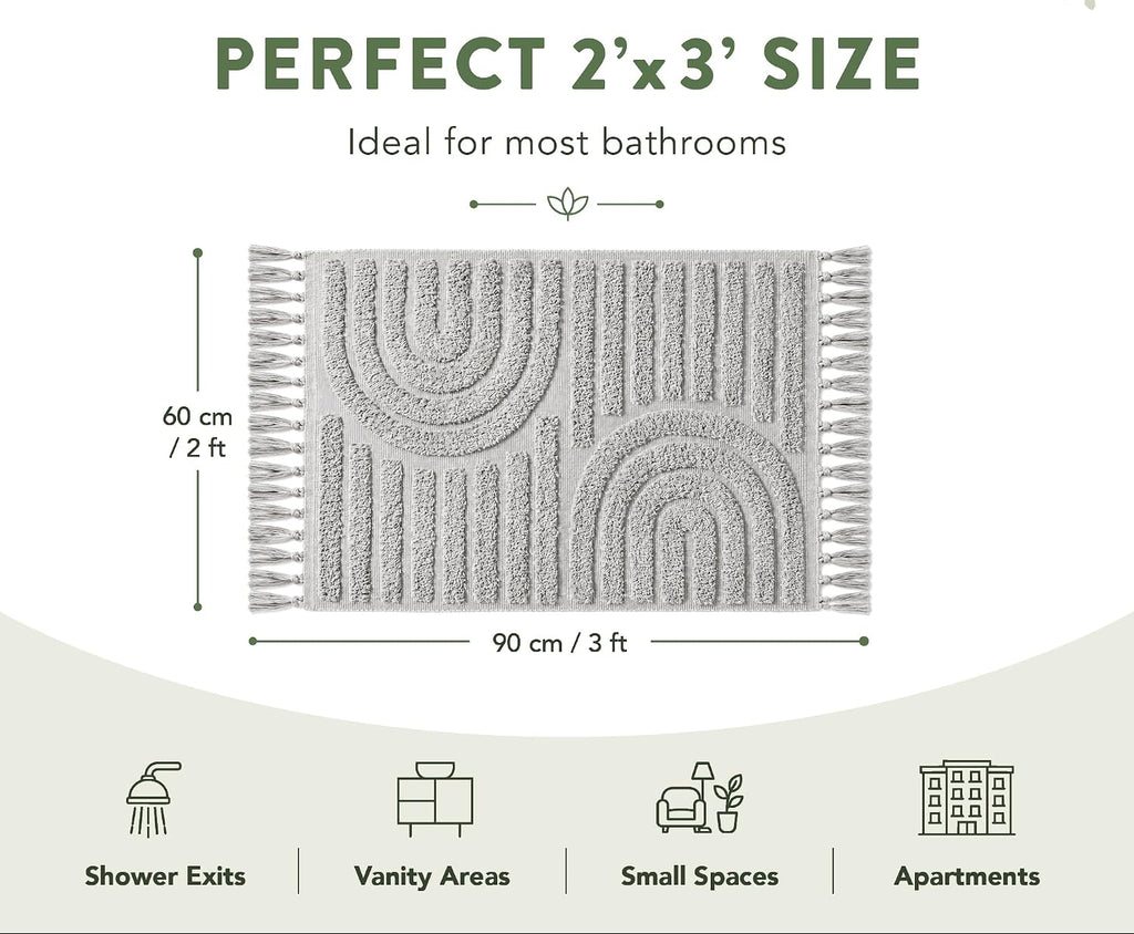 Boho Non-Slip Cotton Bath Rug