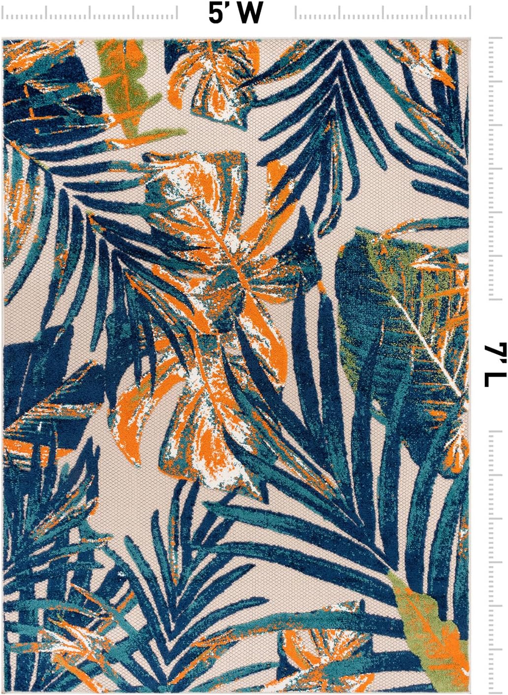 Tropical Floral Indoor Outdoor Area Rug