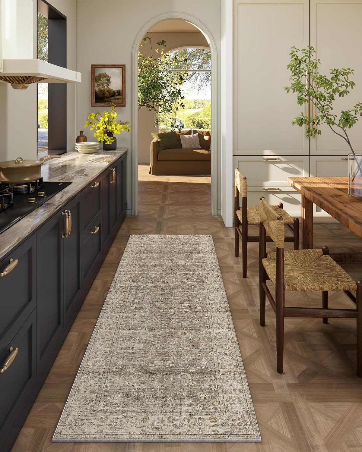 Washable Non Slip Low Pile Floor Runner Rug