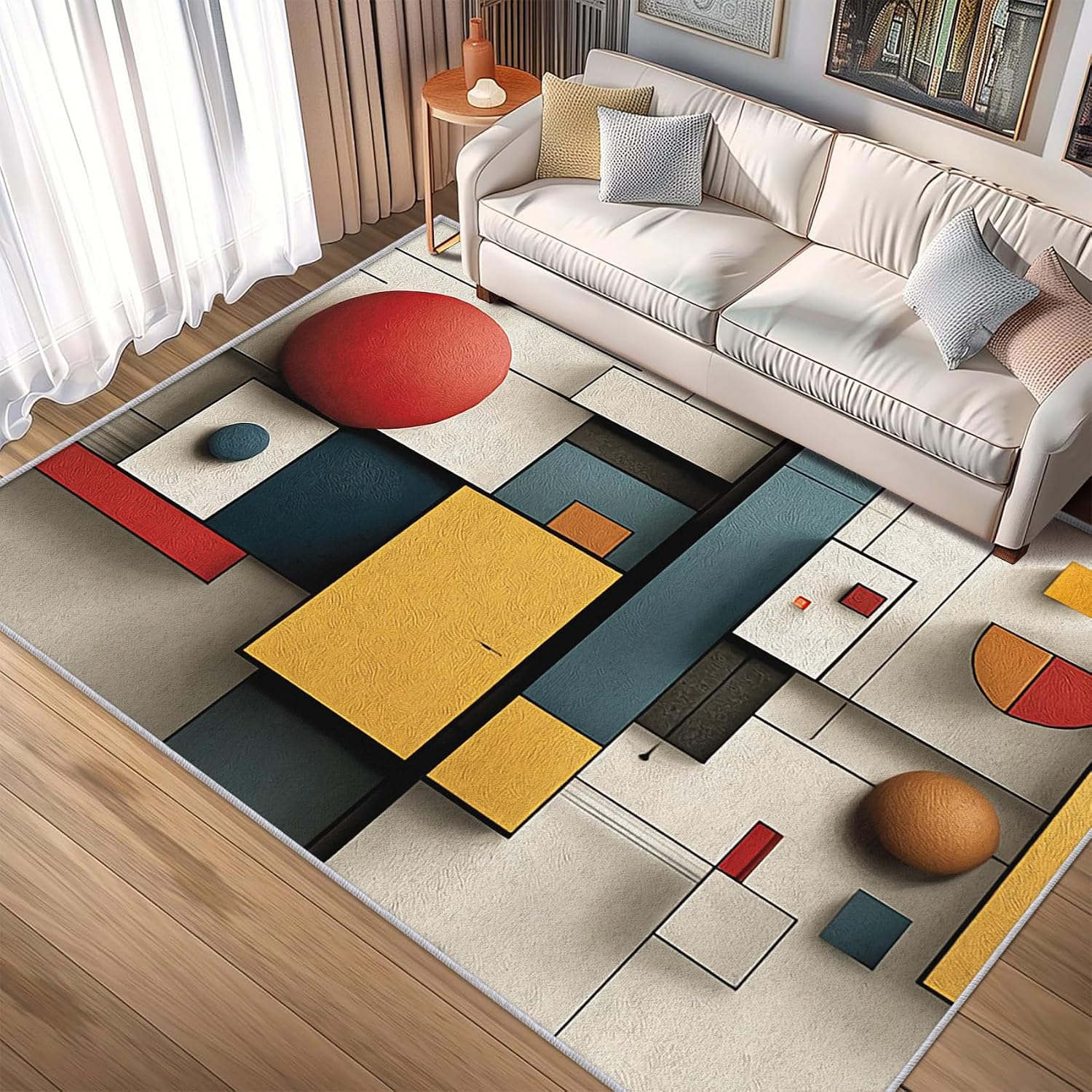Mid Century Geometric Area Rug