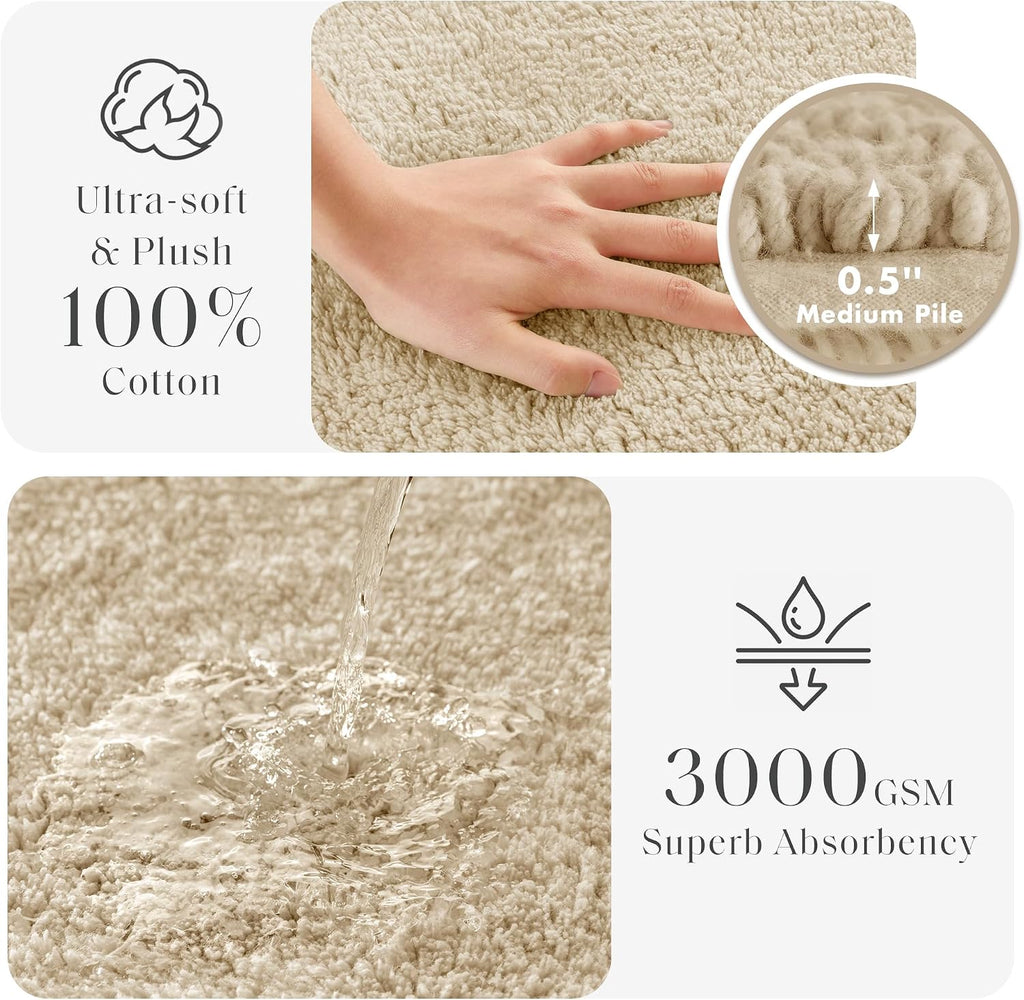 Reversible Cotton Absorbent Bath Rug