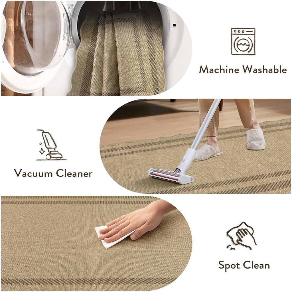 Scalloped Geometric Washable Non Slip Runner Rug