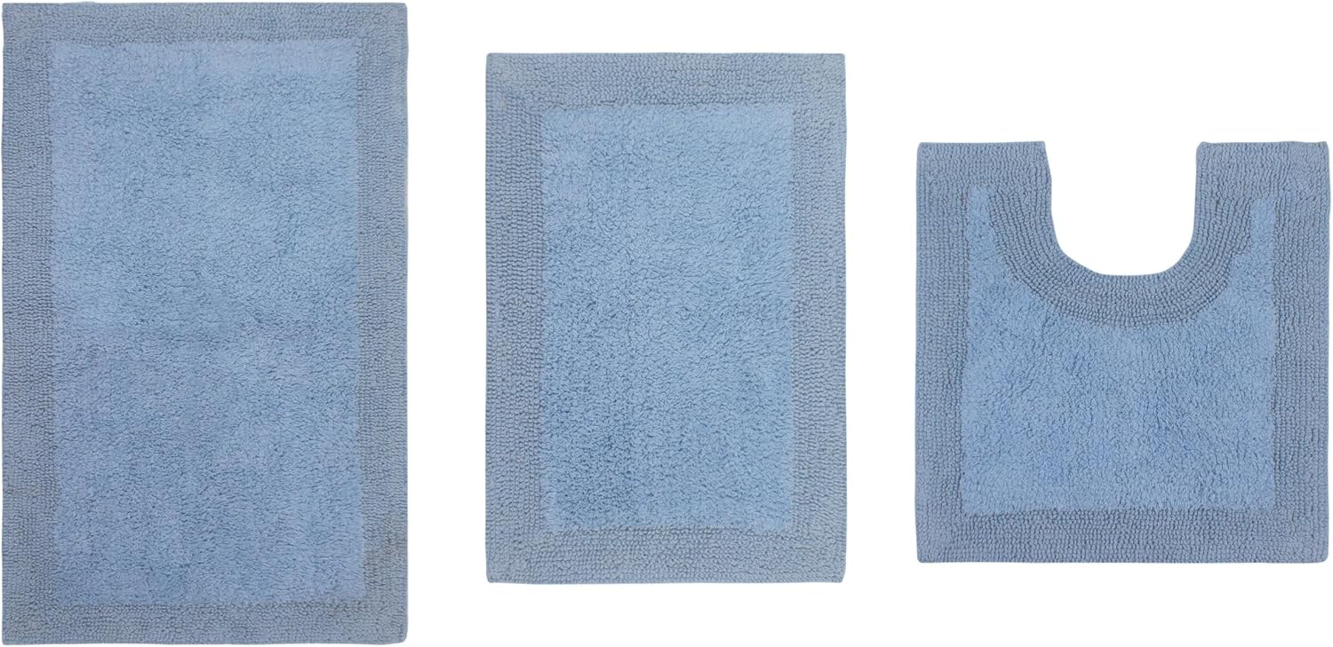 Reversible Cotton Bath Rug Set