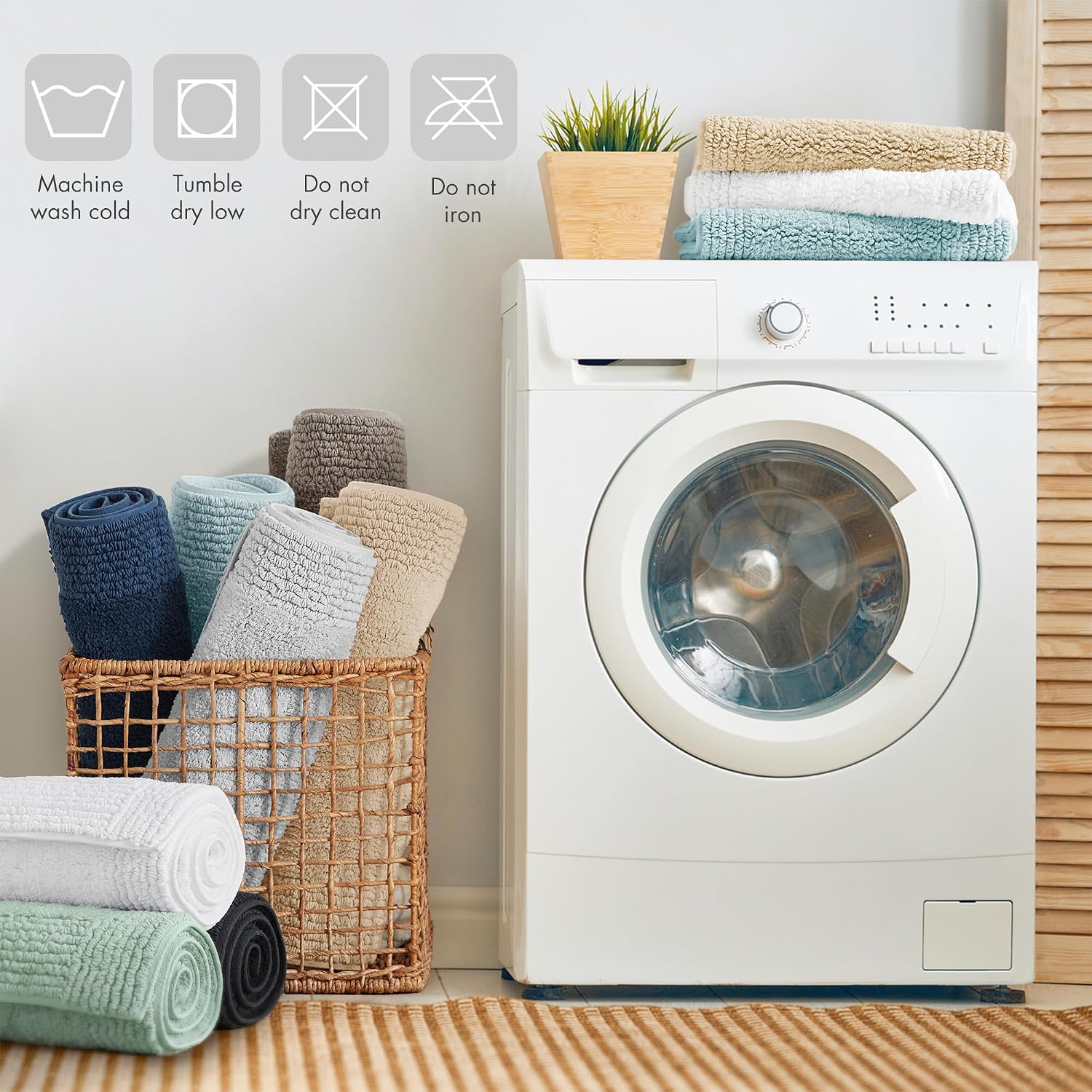Reversible Cotton Tufted Bath Rug