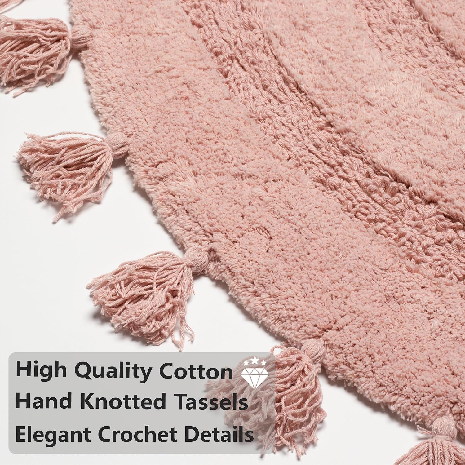 Boho Tassel Cotton Bath Rug