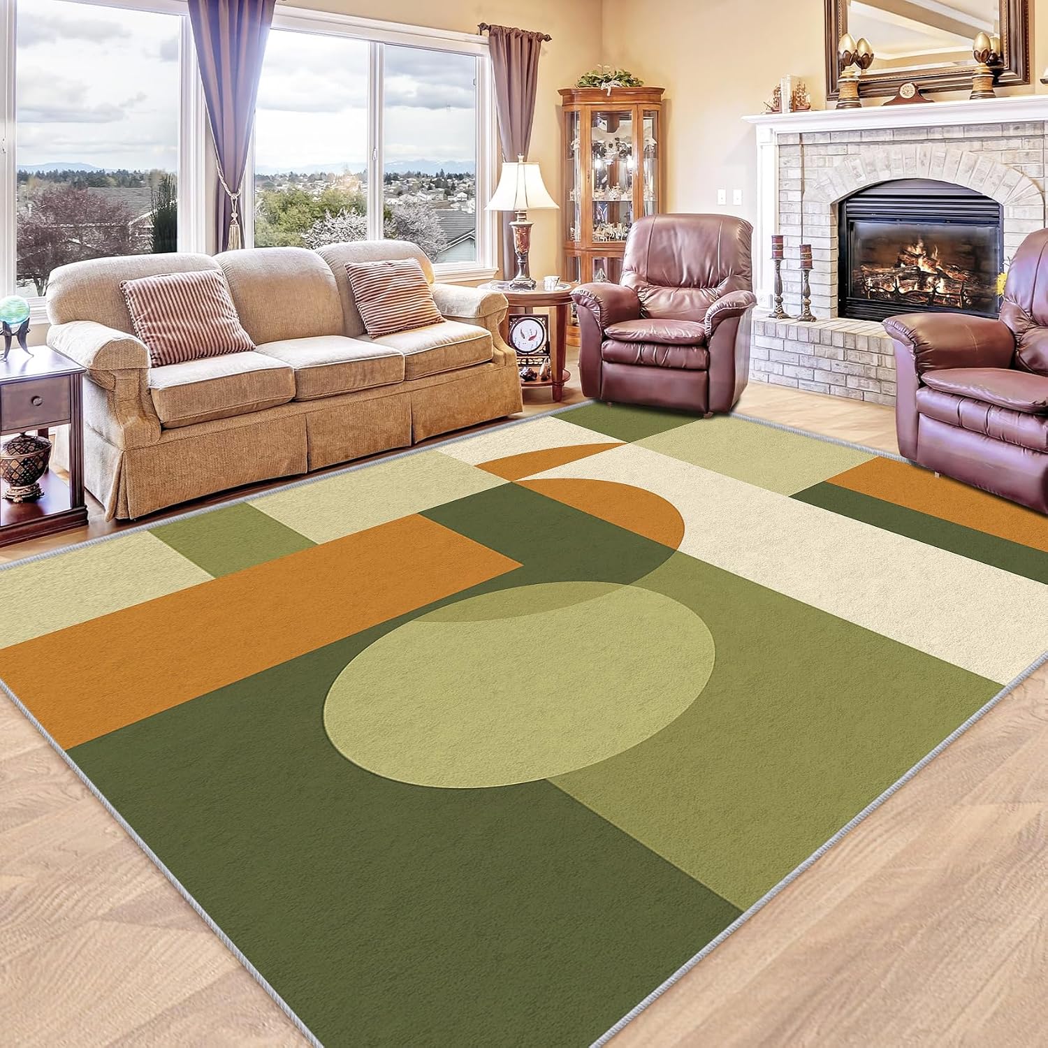 Mid Century Geometric Area Rug