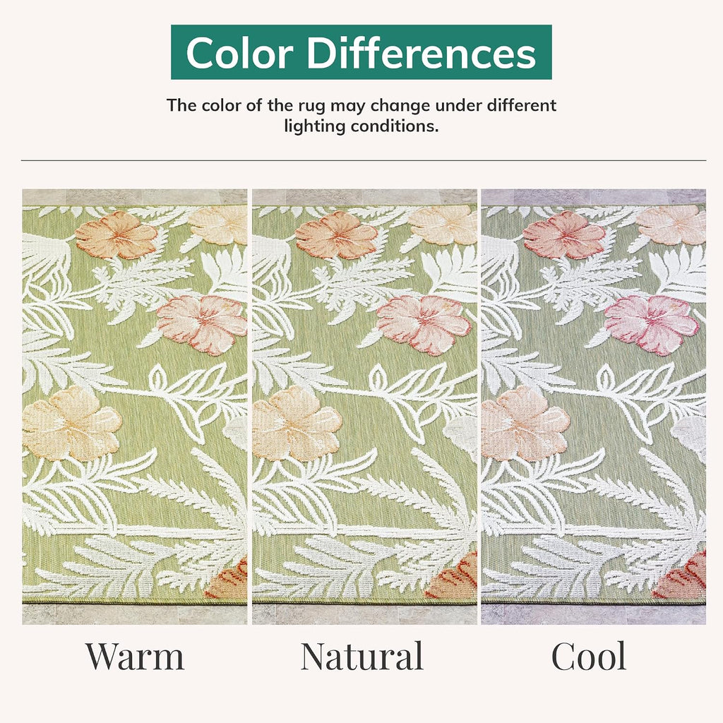 Palm Leaf Tropical Outdoor Rug
