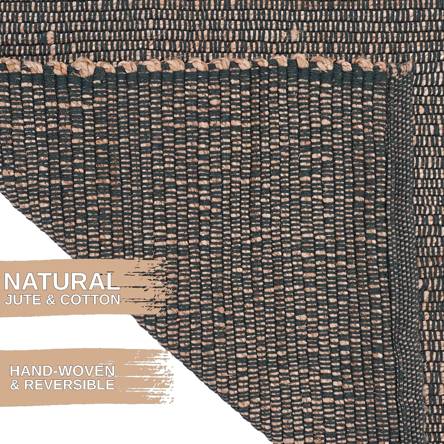 Reversible Jute Cotton Runner Rug