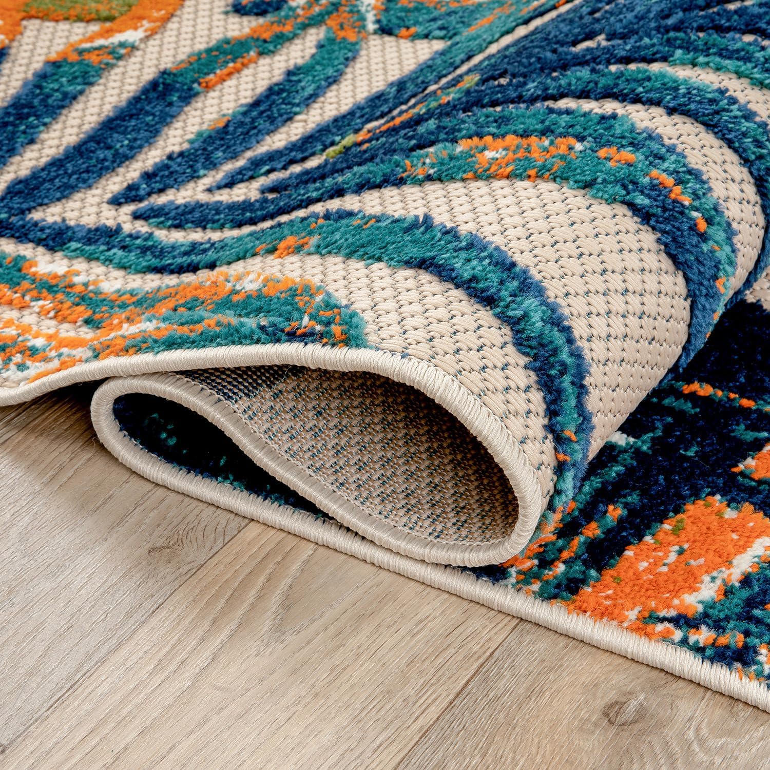 Tropical Floral Indoor Outdoor Area Rug