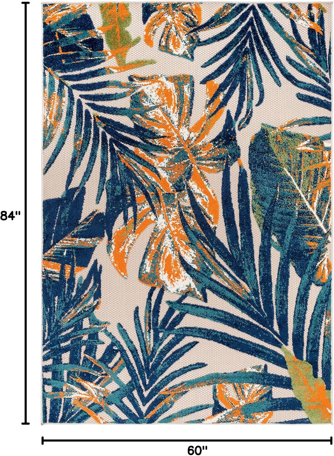 Tropical Floral Indoor Outdoor Area Rug