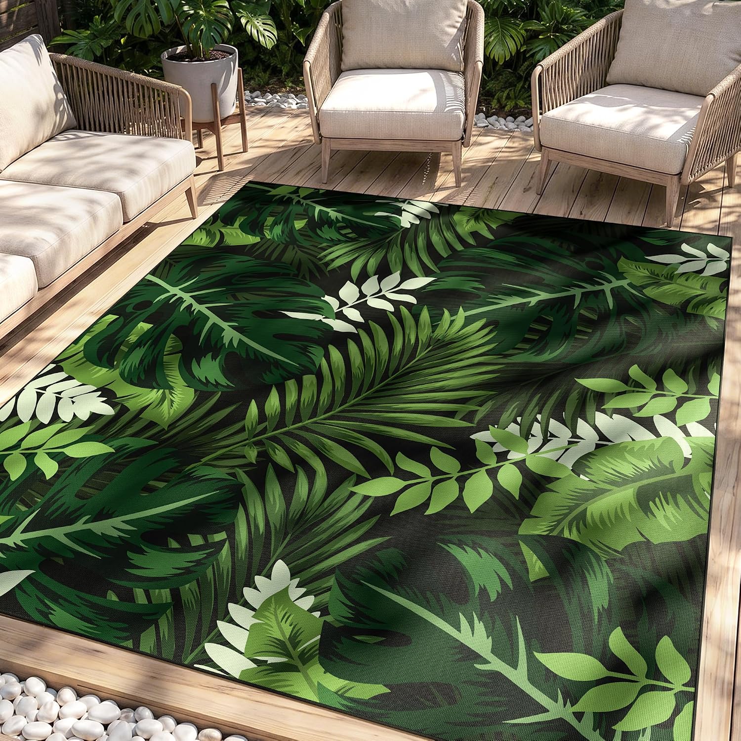 Waterproof Monstera Outdoor Rug