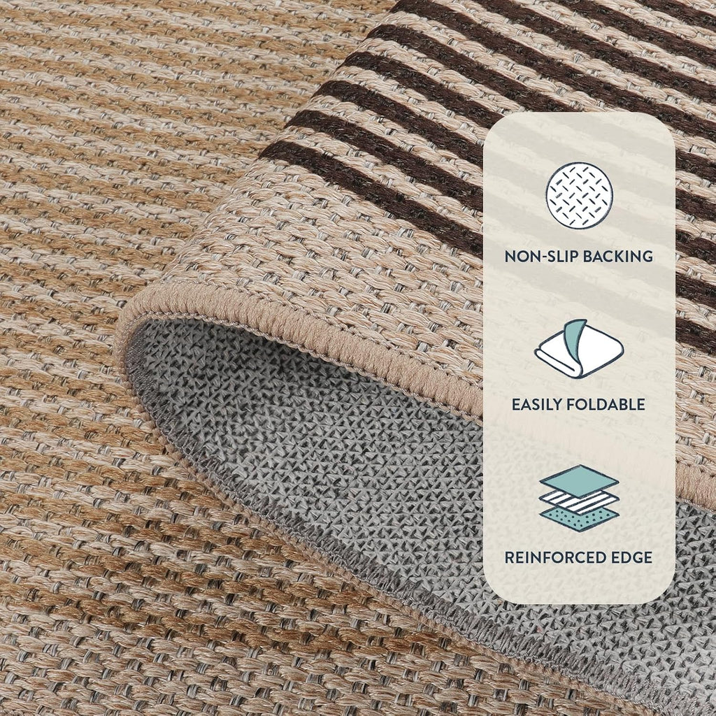 Rainbow Jute Washable Non Slip Runner Rug