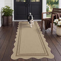 Scalloped Washable Jute Non Skid Runner Rug