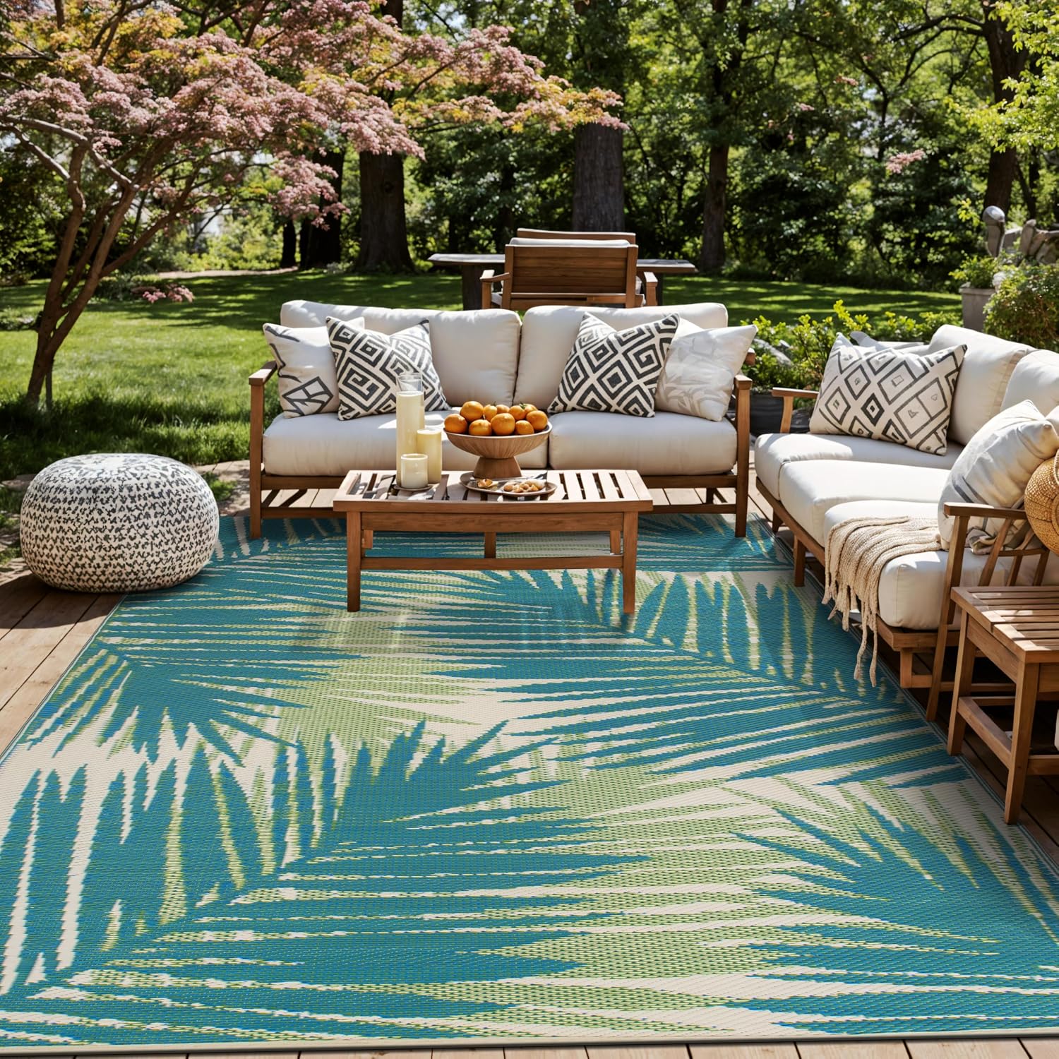Weatherproof Floral Outdoor Rug